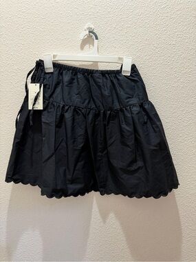 a new day Black Scalloped Tiered Mini Skirt